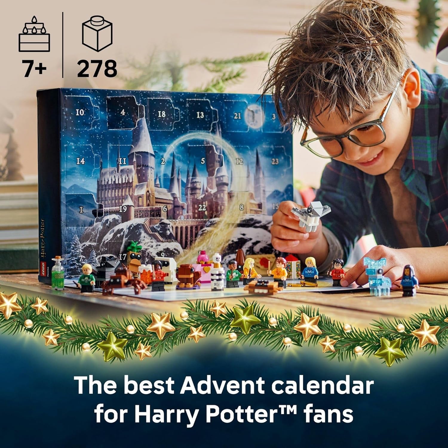 ® Harry Potter™ Advent Calendar 2025 76456 Wizard Toy for Boys, Girls and Any Fans, Magical Hogwarts™ Christmas Holiday Toy for Kids, 8 Minifigures, 6 Figures and 10 Collectible Mini Builds