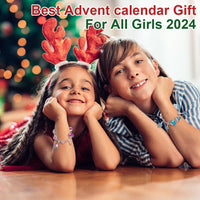 Christmas Advent Calendar Bracelets, Advent Calenda 2025 24 Days Christmas Countdown Calendar,Diy Jewelry Making Kit Christmas New Year Gift 22 Charm Beads 2 Bracelets (# D)