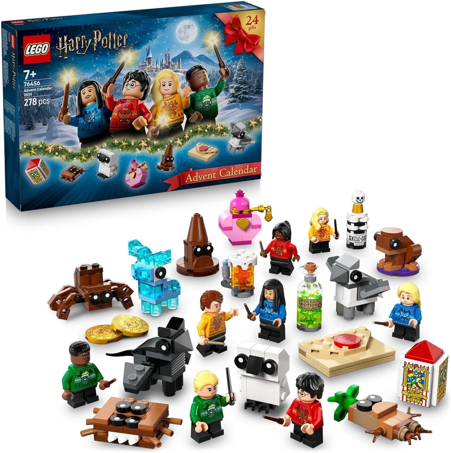 ® Harry Potter™ Advent Calendar 2025 76456 Wizard Toy for Boys, Girls and Any Fans, Magical Hogwarts™ Christmas Holiday Toy for Kids, 8 Minifigures, 6 Figures and 10 Collectible Mini Builds
